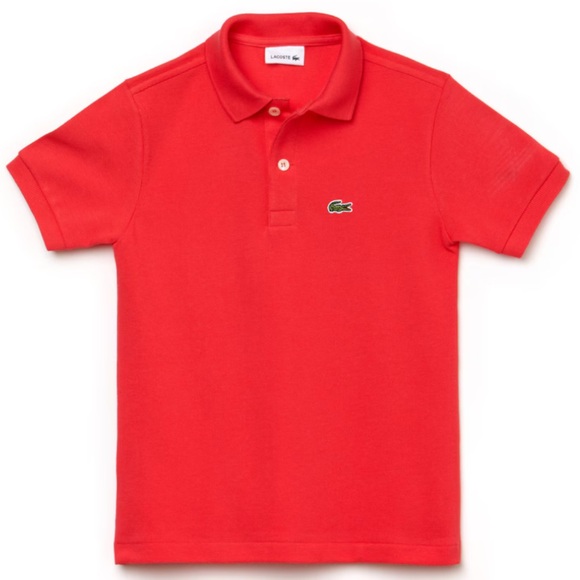 Lacoste Kids' Regular Fit Petit Piqué Polo in Fuchsia (size 12)